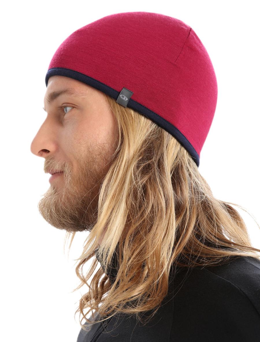 Icebreaker Unisex Merino Pocket Beanie Naisten Hatut Pinkki Laivastonsininen | FI 1488PJJQ